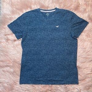 Hollister Blue V Neck Short Sleeve Tee Shirt Size XL